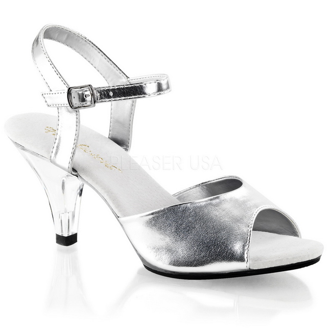 BELLE-309 tacones altos para hombres plata talla 46 - 47
